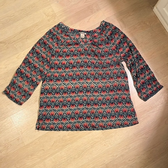 Lucky Brand Tops - Lucky Brand Popover Blouse Top Boho Floral 3/4 Sleeve Size XL